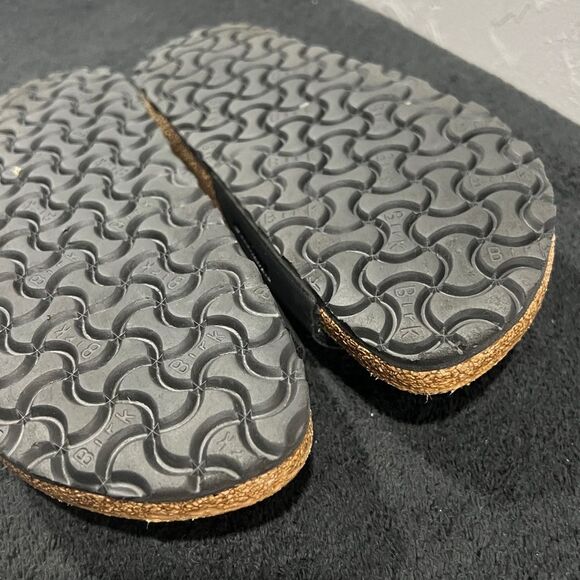 🔥🔥 BIRKENSTOCK Madrid Birko-Flor Black Leather Buckle Sandals Women/Men Sz 41 - Picture 9 of 11